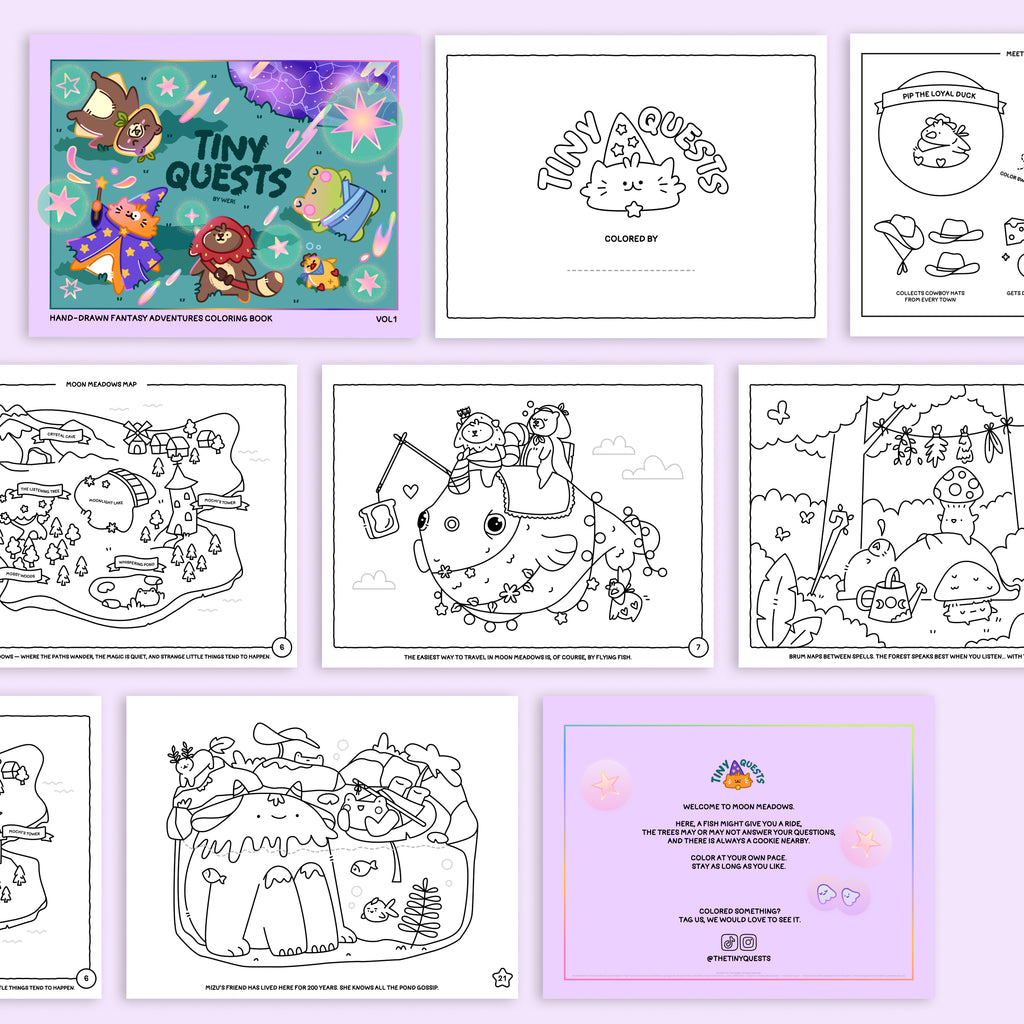 Digital Download - Tiny Quests full coloring book