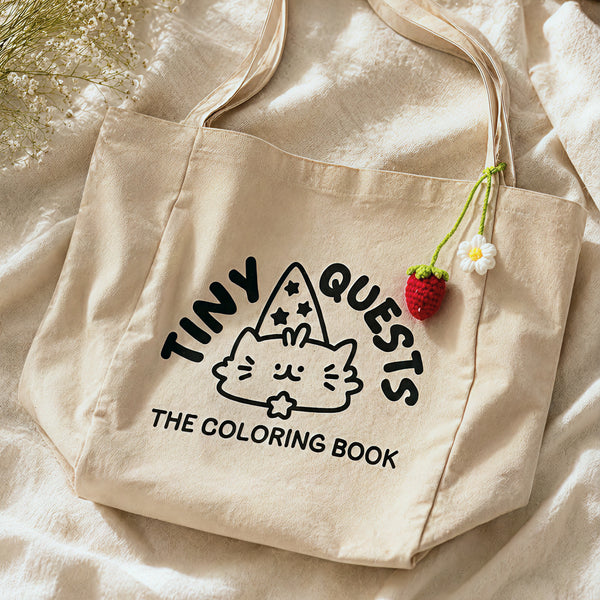 Tiny Quests Tote Bag — Mochi the Wizard Cat