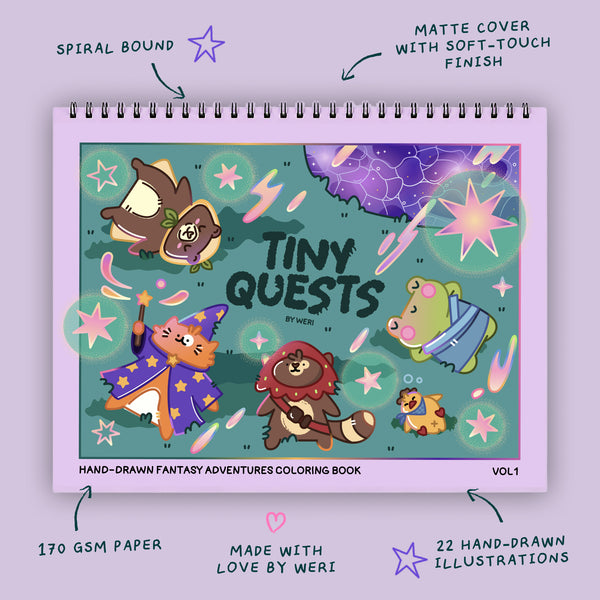 The Tiny Quests Coloring Book vol.1 — Physical Version